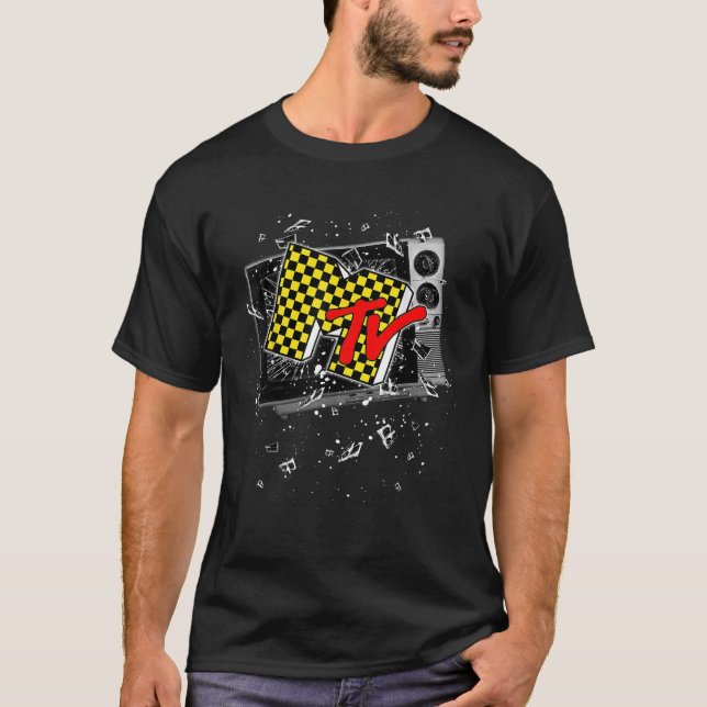 MTV Checker Board Breaking Tv T-Shirt (Front)