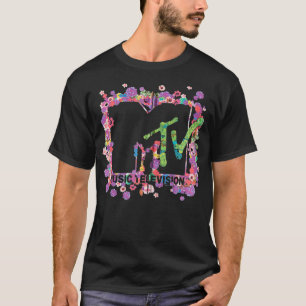 MTV  Floral Logo Zip  T-Shirt