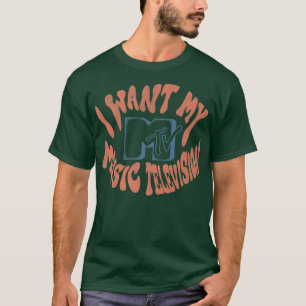 MTV I Want My Music Television Vintage Wavy Text T-Shirt