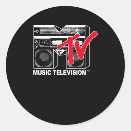 MTV Logo Red Boombox Graphic Classic Round Sticker