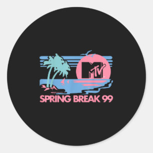 Mtv Pastel Colors Beach Spring Break Logo Classic Round Sticker