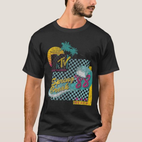 MTV Spring Break 88 Vintage Surf Graphic  T_Shirt