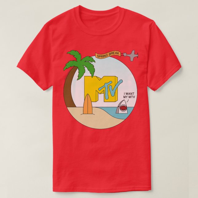 MTV Spring Break Shark Graphic T-Shirt (Design Front)