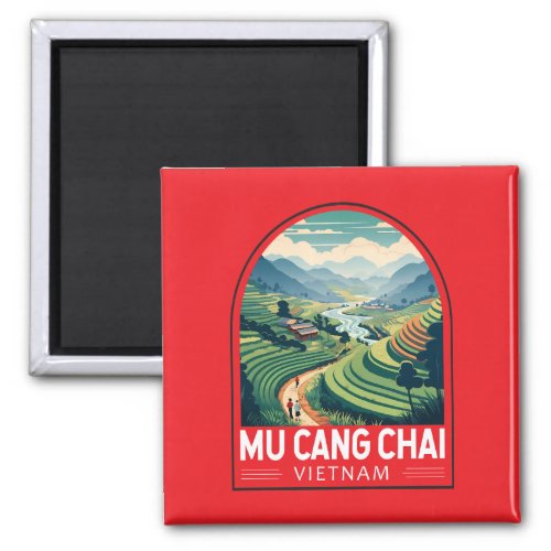 Mu Cang Chai Vietnam Travel Retro Emblem Magnet