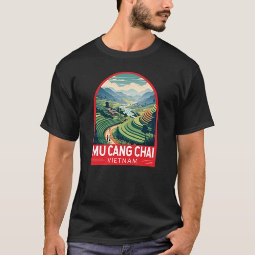 Mu Cang Chai Vietnam Travel Retro Emblem T_Shirt