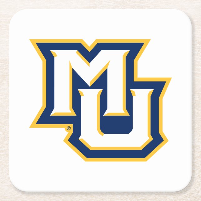 MU Logo Design Square Paper Coaster (Front)