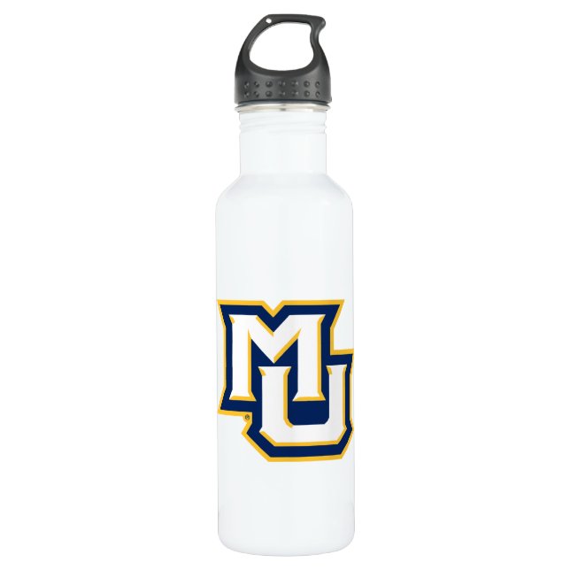 MU Logo Design Stainless Steel Water Bottle (Front)