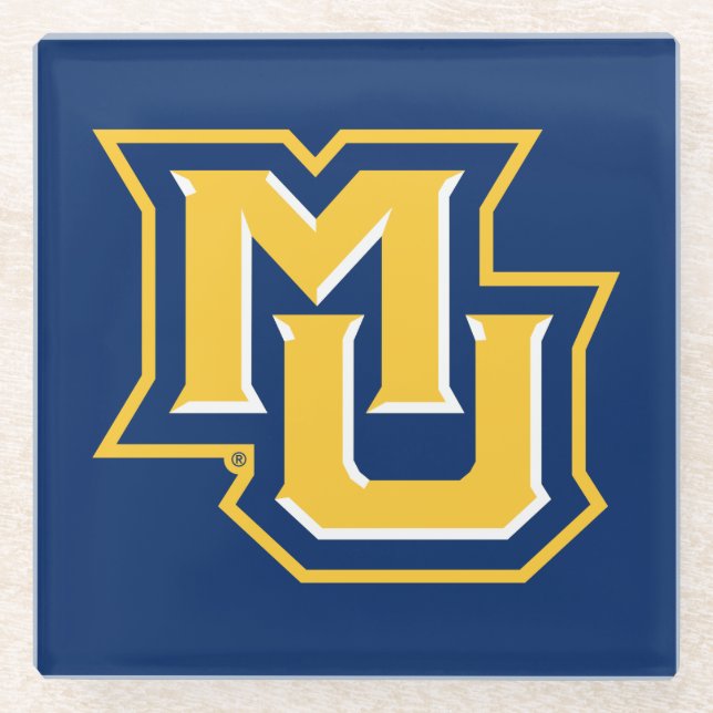 MU Logo Glass Coaster (Front)