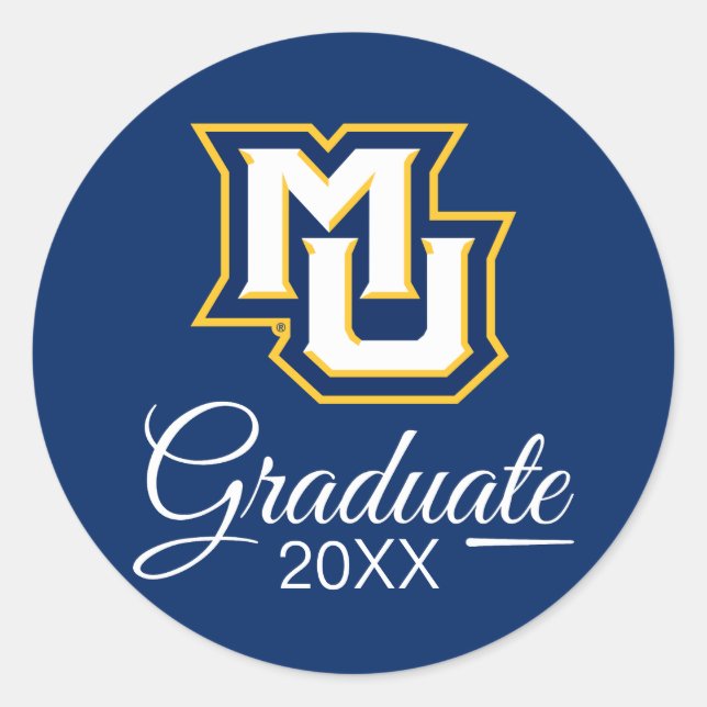 MU Logo | Graduation Classic Round Sticker (Front)