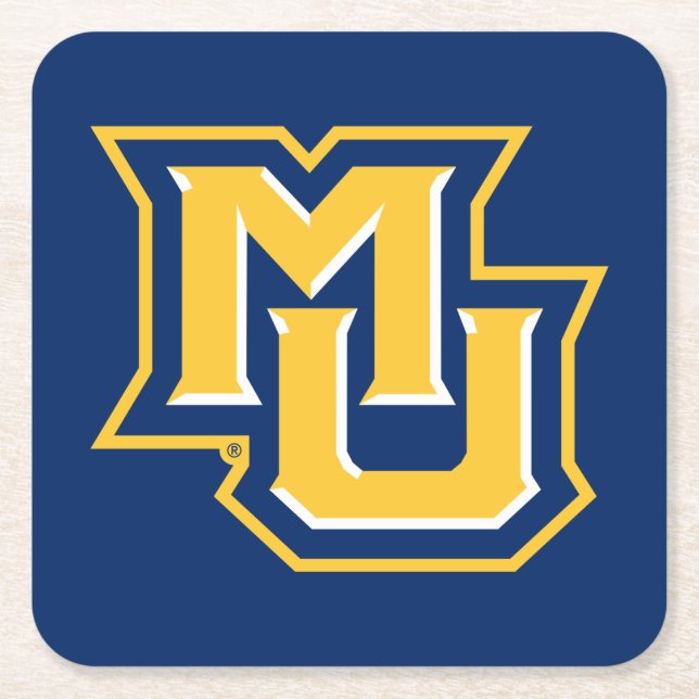 MU Logo Square Paper Coaster (Front)
