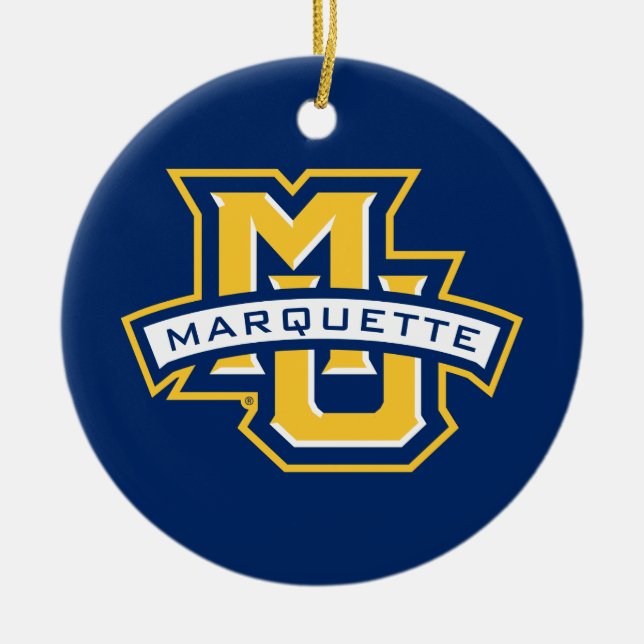 MU Marquette Ceramic Ornament (Front)