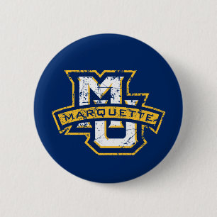 MU Marquette Distressed Button