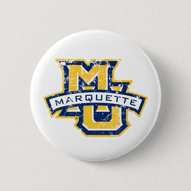 MU Marquette Distressed Button (Front)