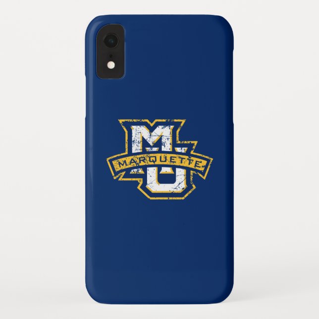 MU Marquette Distressed Case-Mate iPhone Case (Back)