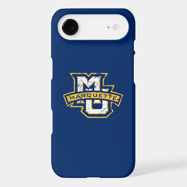 MU Marquette Distressed Case-Mate iPhone Case (Back)