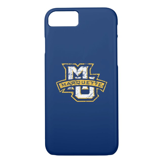 MU Marquette Distressed Case-Mate iPhone Case (Back)