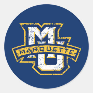 MU Marquette Distressed Classic Round Sticker