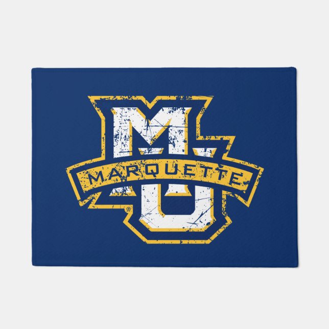 MU Marquette Distressed Doormat (Front)