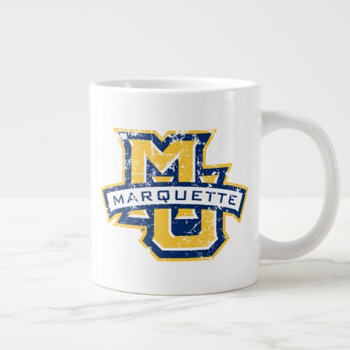 MU Marquette Distressed Giant Coffee Mug