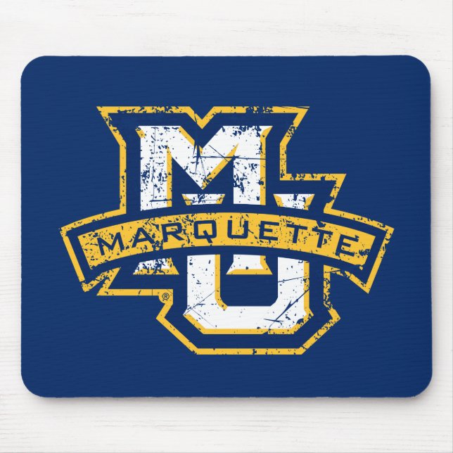 MU Marquette Distressed Mouse Pad (Front)
