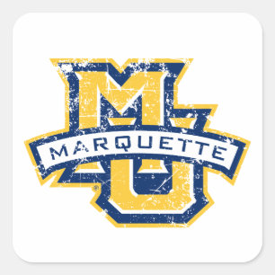 MU Marquette Distressed Square Sticker