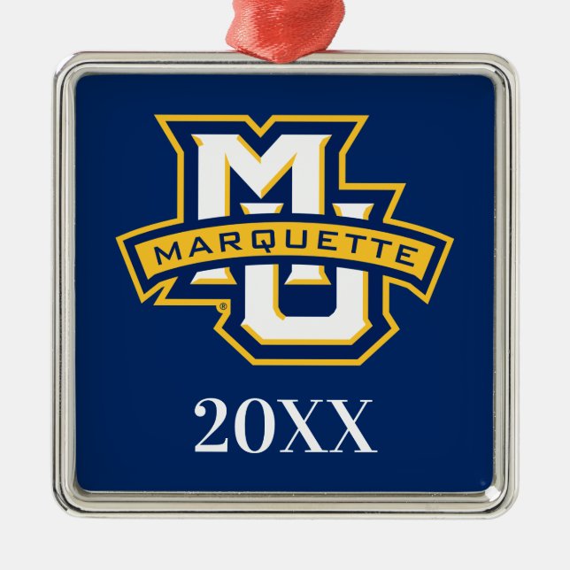 MU Marquette Metal Ornament (Front)