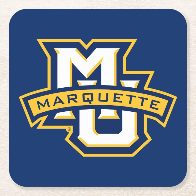 MU Marquette Square Paper Coaster (Front)