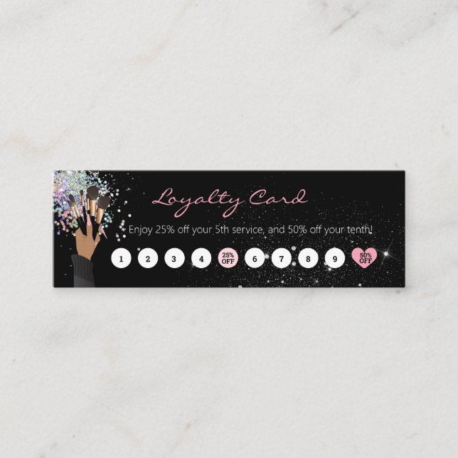 MUA Makeup artist service Customer Discount  Loyalty Card (Front)