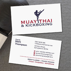 Muay Thai and Kickboxing Coach - Blue Red  Business Card
