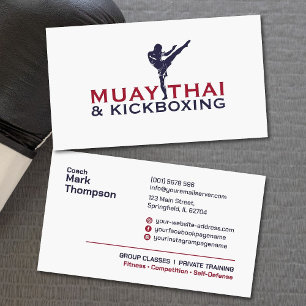 Muay Thai and Kickboxing Coach - Blue Red  Business Card