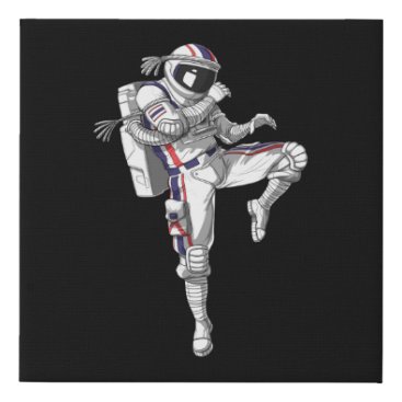Muay Thai Astronaut Faux Canvas Print
