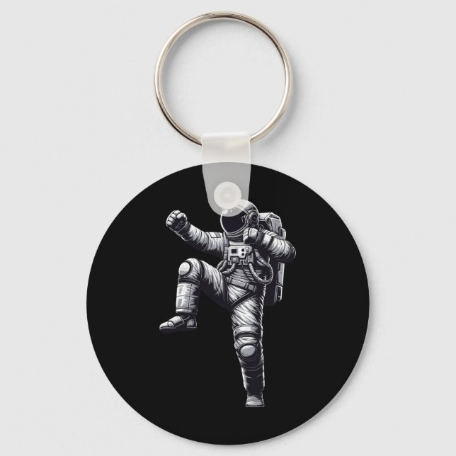 Muay Thai Astronaut Kickboxing  Keychain (Front)