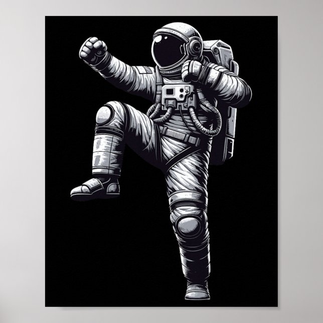 Muay Thai Astronaut Kickboxing  Poster (Front)