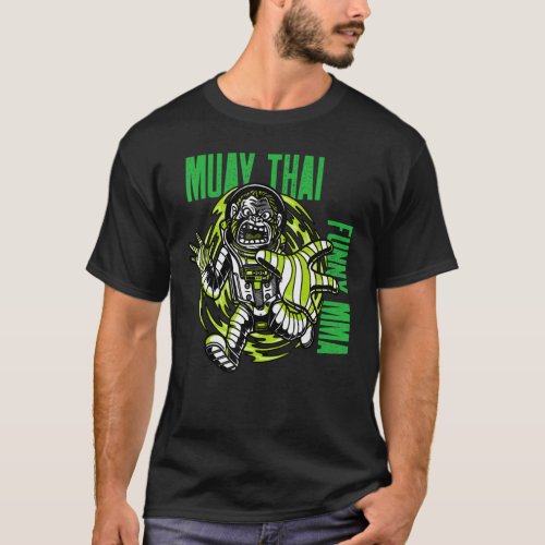 Muay Thai Astronaut Monkey Space Mma Fighting  T_Shirt