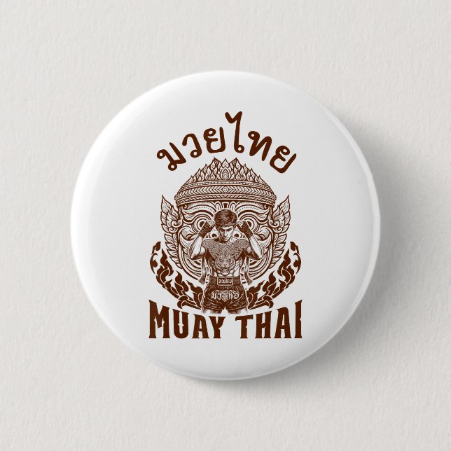 Muay Thai Boxer Boxing Lover Thai Boxing Thailand  Button (Front)