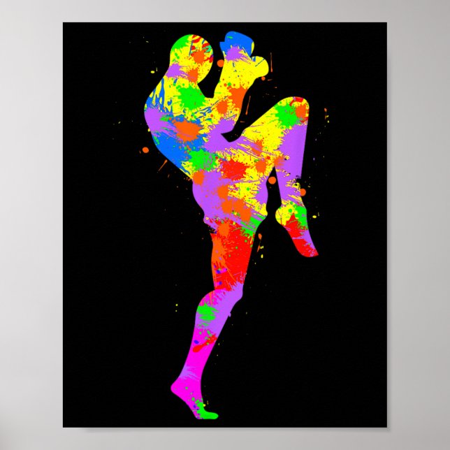 Muay Thai Boxing Boys Kids Men  Poster (Front)