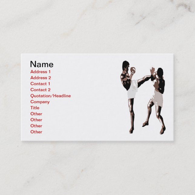 Muay Thai Boxing Business Card (Front)
