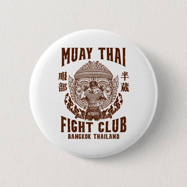 Muay Thai Boxing Lover Boxing Boxer Muay Thai Figh Button (Front)