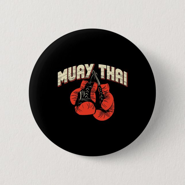 Muay Thai Boxing Martial Arts – Kickboxing  Button (Front)