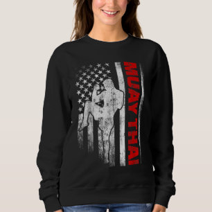 Muay Thai Boxing US American Flag Sweatshirt