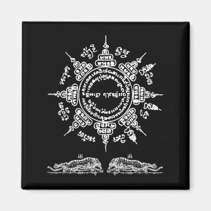 Muay Thai Buddha Tattoo Kickboxing Cultural Sak Magnet