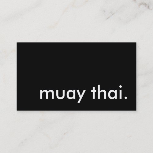 muay thai. business card