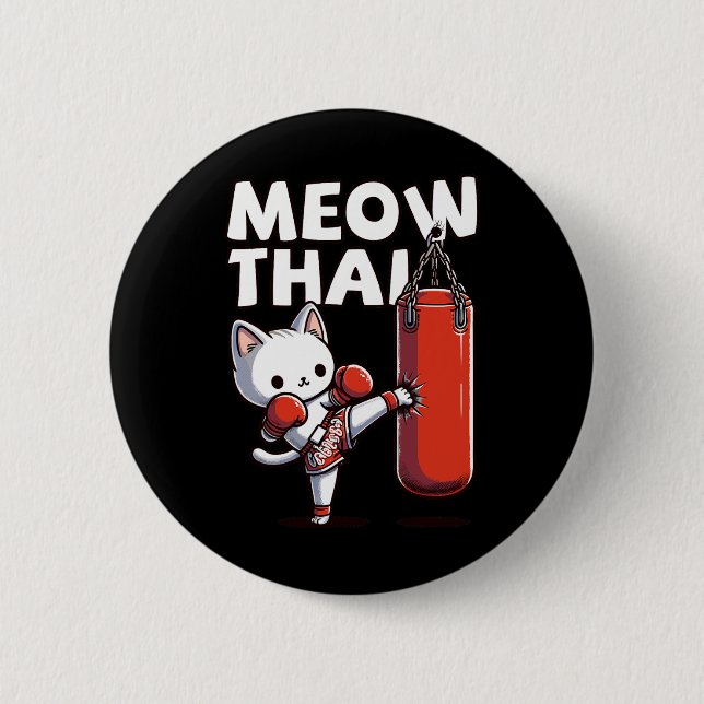 Muay Thai Cat Meow Thai  Button (Front)