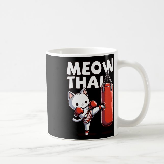 Muay Thai Cat Meow Thai  Coffee Mug (Right)