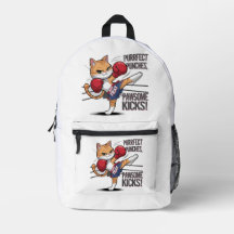 Muay Thai Cute Boxing and Kicking Cat Backpack