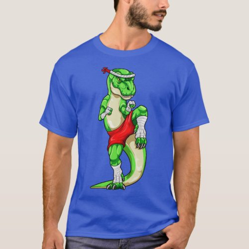 Muay Thai Dinosaur T Rex Martial Arts Funny Thai B T_Shirt