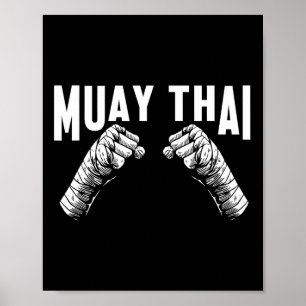 Muay Thai Fighter Fists Mma Club Martial Arts Figh Poster