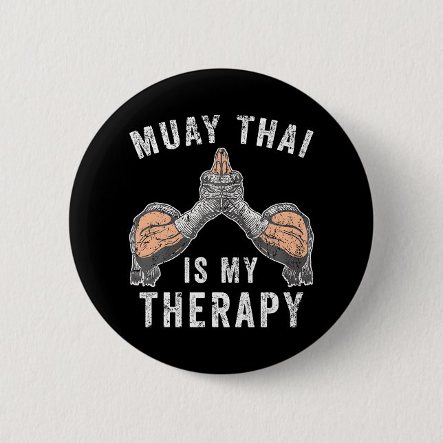 Muay Thai Fighter Martial Arts Sport Muay Thai Button (Front)