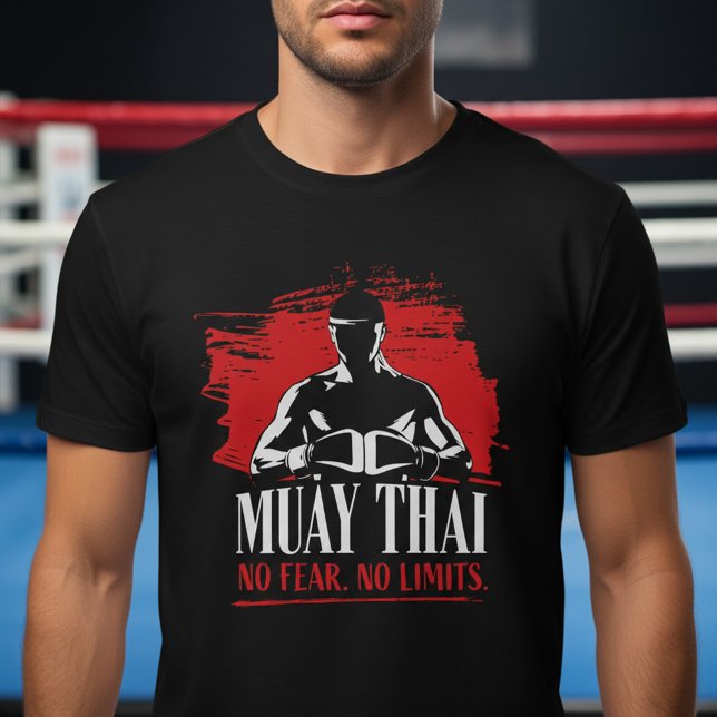 Muay Thai Fighter – No Fear No Limits T-Shirt (Creator Uploaded)