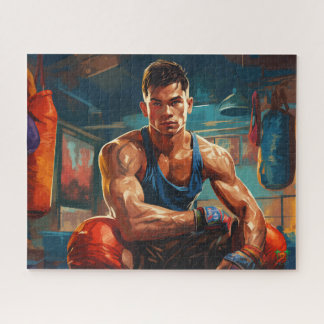 Muay Thai Fighter: Resting After the Round Jigsaw Puzzle